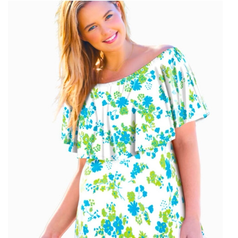 Woman Within Off Shoulder Ruffle Tee shirt. Size 4X (34/36). True to size.